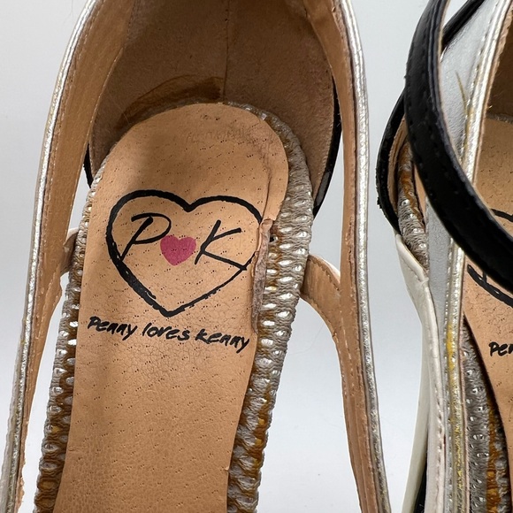 Penny Loves Kenny Black, White and Silver Stiletto Heels - Picture 9 of 16